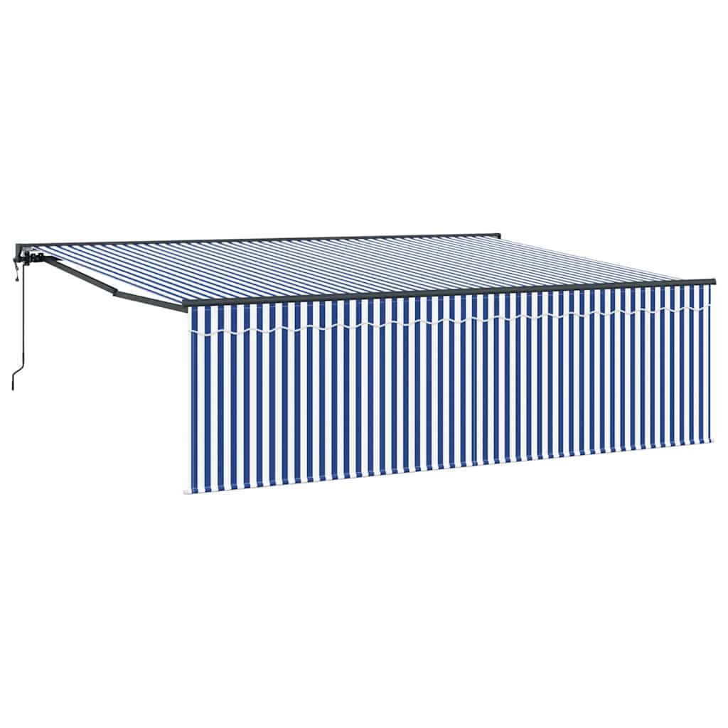 Einziehbare Markise Blau und Weiß 400 x 300 cm