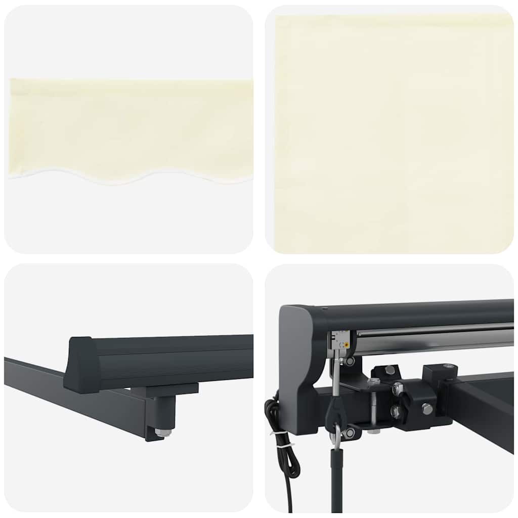 Einziehbare Markise Creme 450 x 300 cm Polyester und Metall