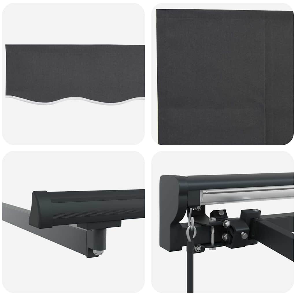 Einziehbare Markise Anthrazit 450 x 300 cm Polyester und Metall