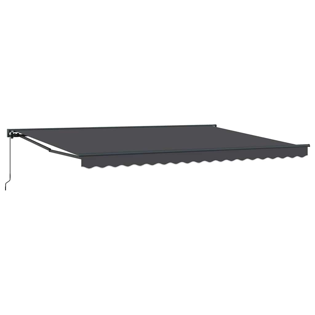 Einziehbare Markise Anthrazit 450 x 300 cm Polyester und Metall