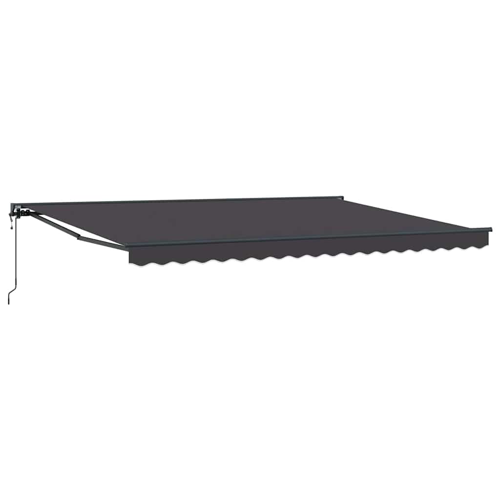 Einziehbare Markise Anthrazit 450 x 300 cm Polyester und Metall