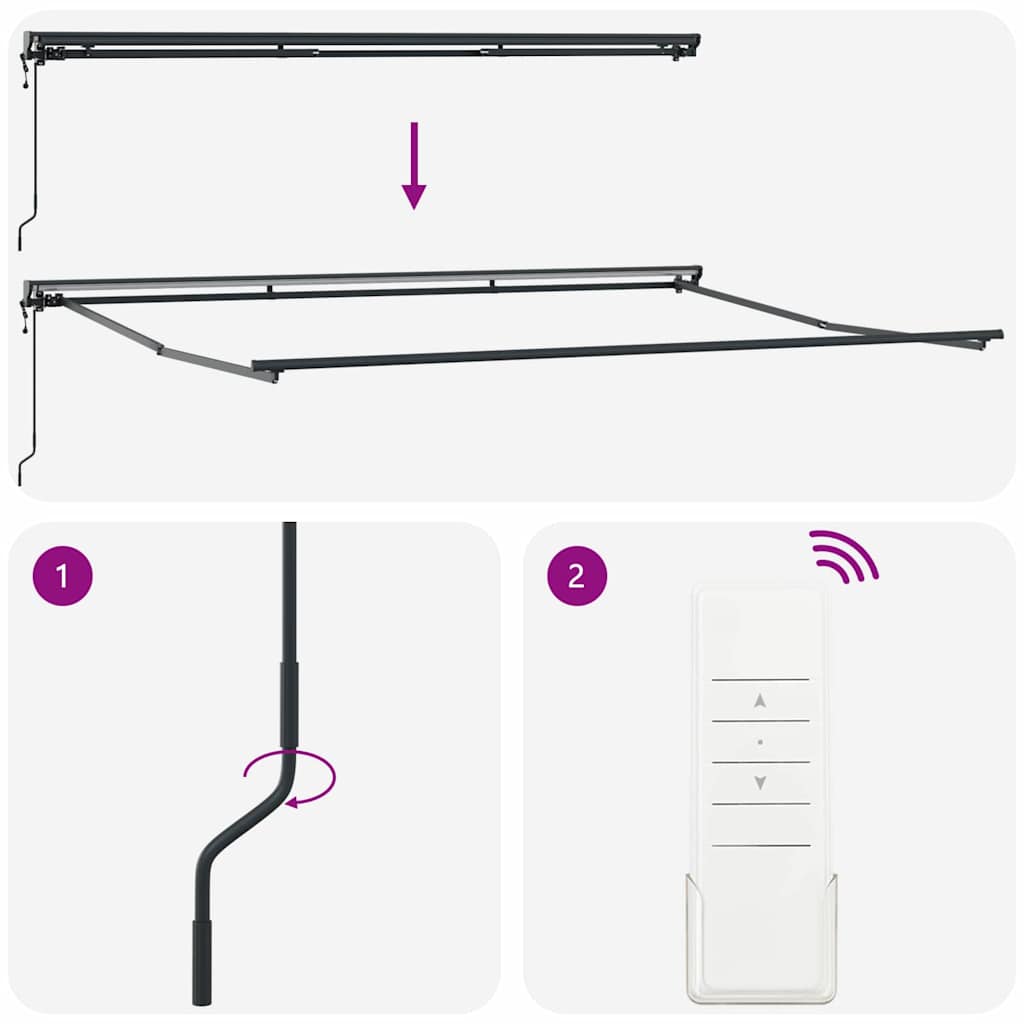 Einziehbare Markise Anthrazit 450 x 350 cm