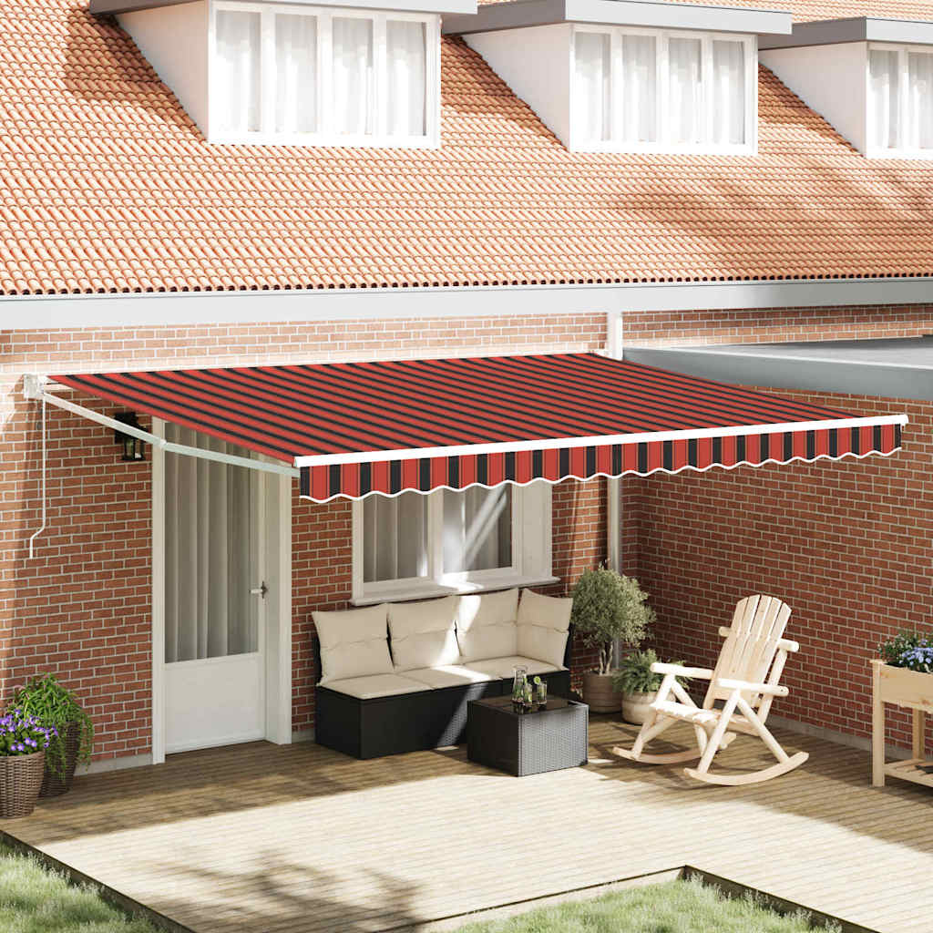 Einziehbare Markise Orange und Braun 450 x 300 cm