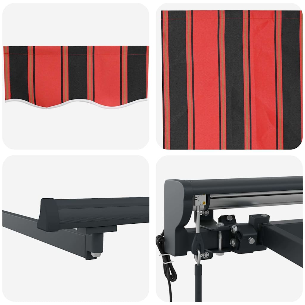 Einziehbare Markise Orange und Schwarz 450 x 300 cm