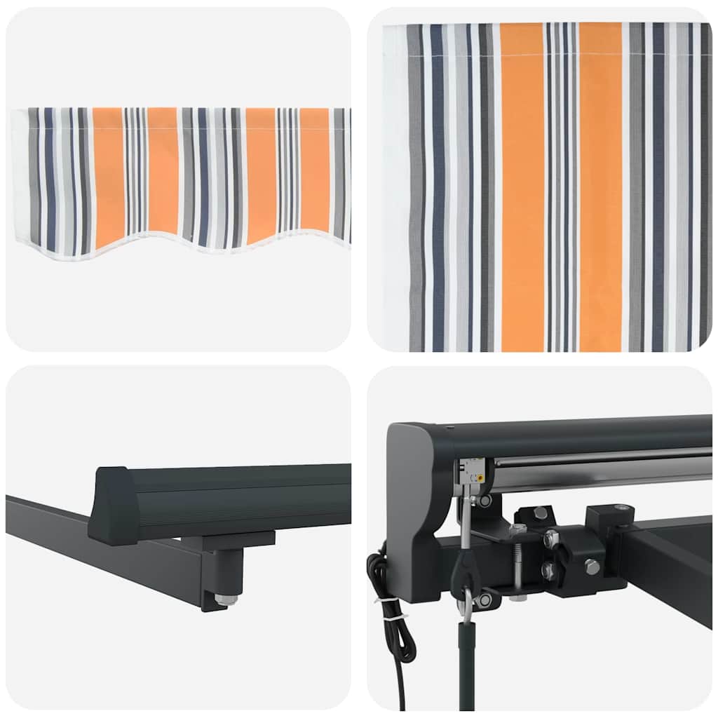 Einziehbare Markise Blau und Orange 450 x 300 cm