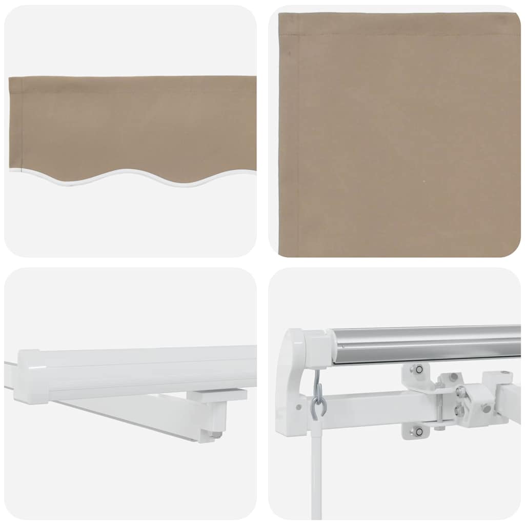 Einziehbare Markise Beige 450 x 300 cm Stoff und Stahl