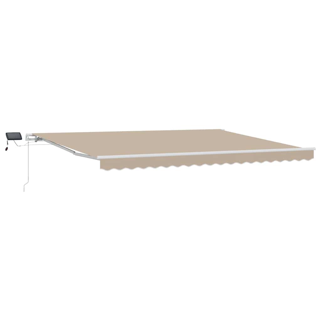Einziehbare Markise Beige 450 x 300 cm Stoff und Stahl
