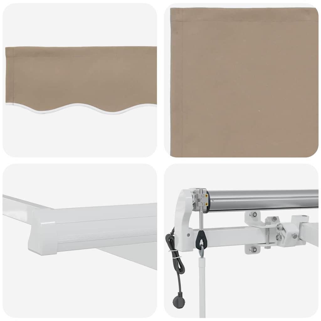 Einziehbare Markise Beige 450 x 300 cm Stoff