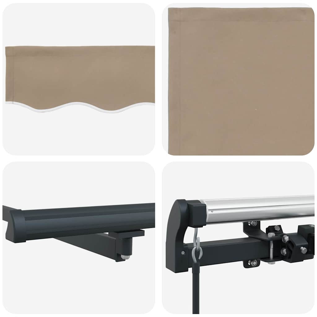Einziehbare Markise Beige 450 x 300 cm Polyester und Stahl