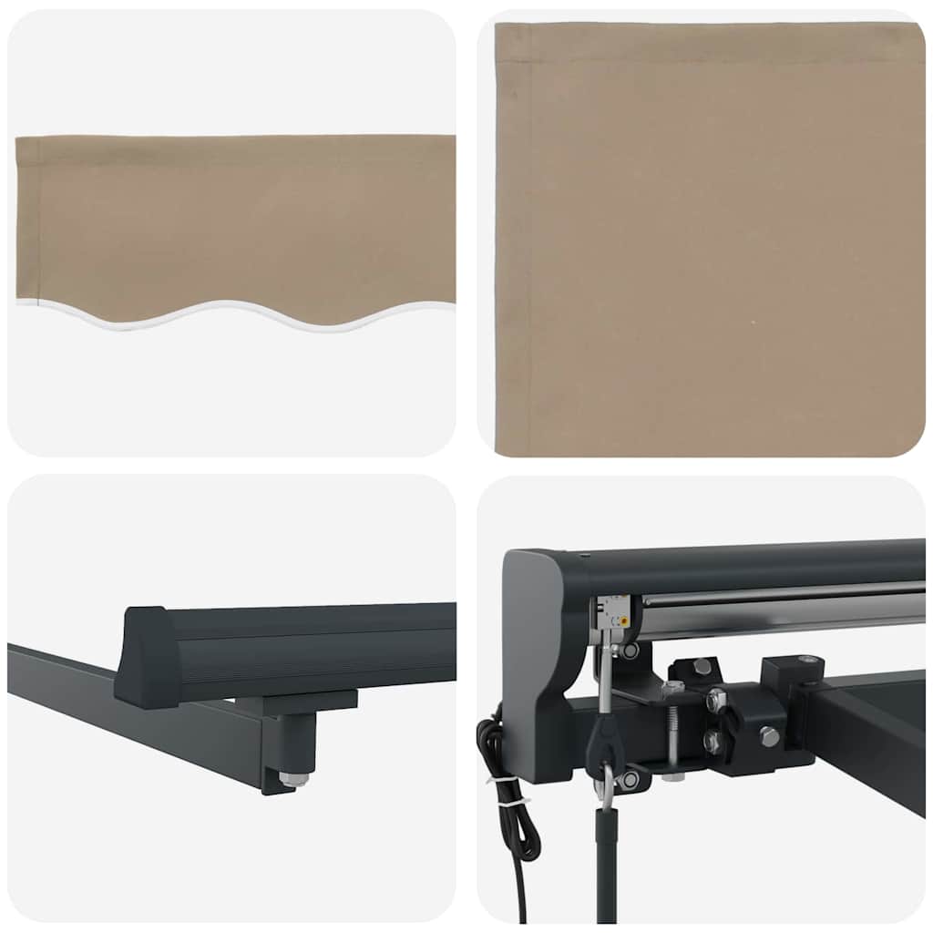 Einziehbare Markise Beige 450 x 300 cm Polyester und Metall