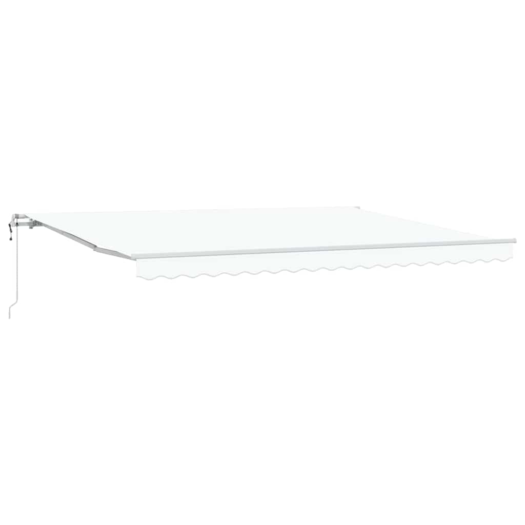 Einziehbare Markise Weiß 450 x 300 cm Stoff