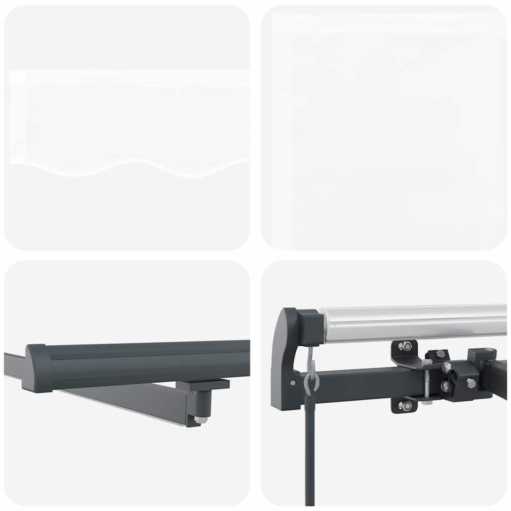 Einziehbare Markise Weiß 450 x 300 cm Stoff