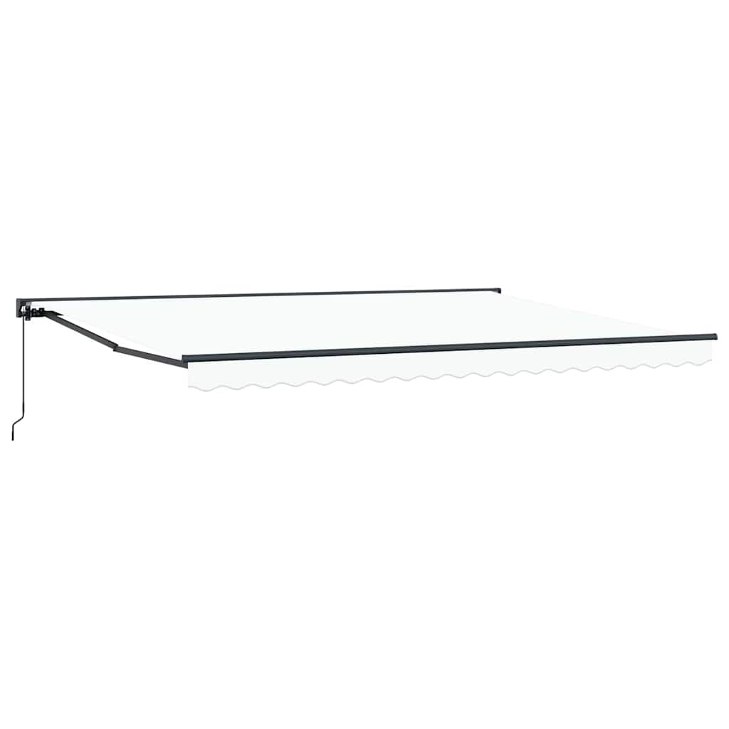 Einziehbare Markise Weiß 450 x 300 cm Polyester und Metall