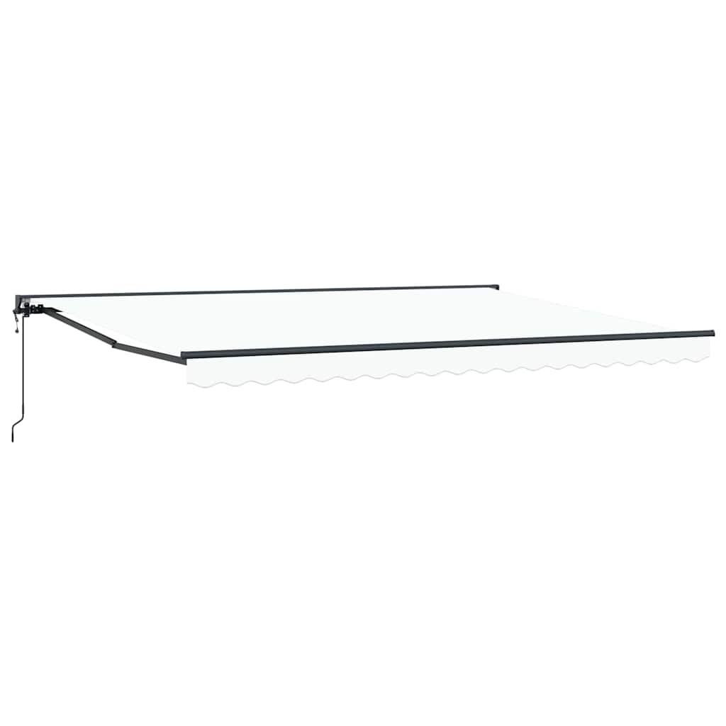 Einziehbare Markise Weiß 450 x 300 cm Polyester und Metall