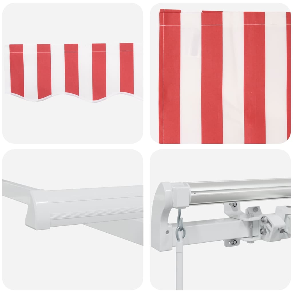 Markise Rot und Weiß 450 x 350 x 165 cm Polyester