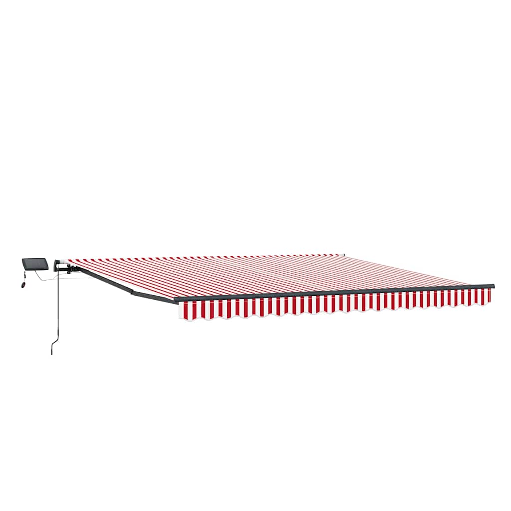Einziehbare Markise Rot und Weiß 450 x 350 cm Stoff