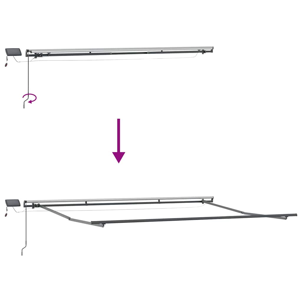 Einziehbare Markise Rot und Weiß 450 x 350 cm Stoff