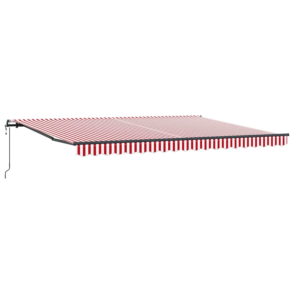 Einziehbare Markise Rot und Weiß 450 x 350 cm