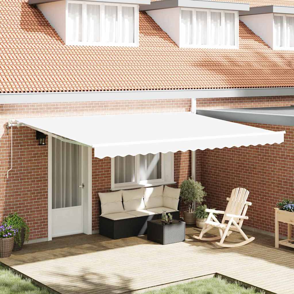 Einziehbare Markise Weiß 450 x 350 cm Weiß