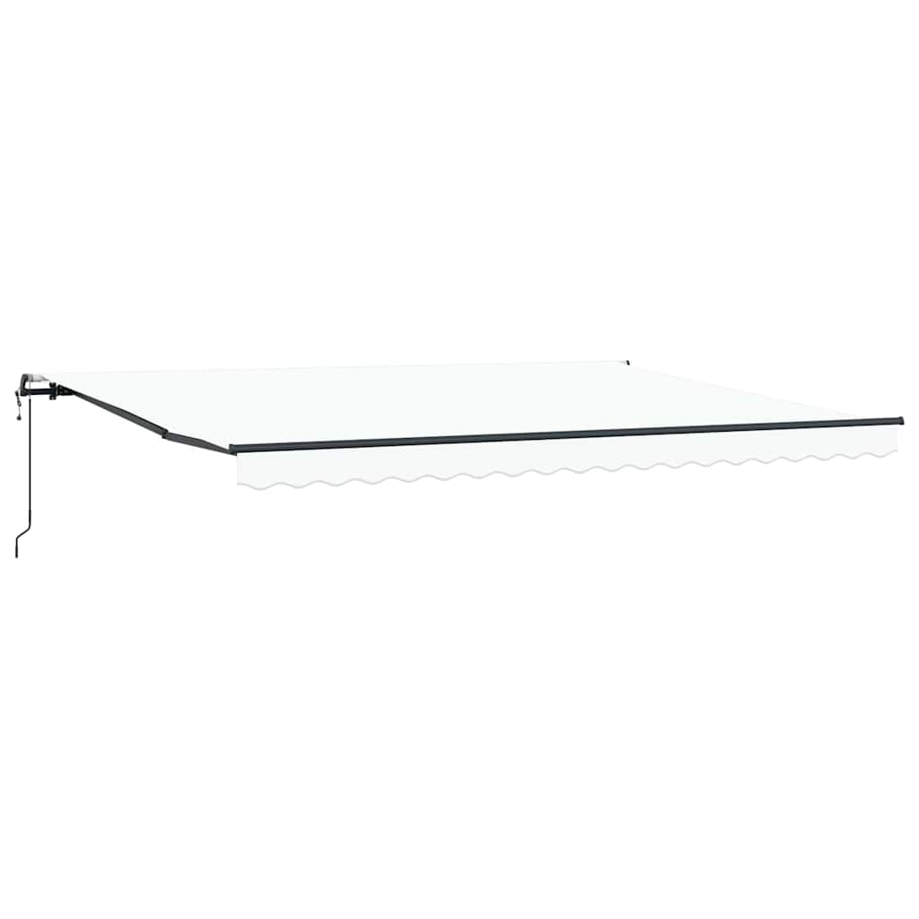 Einziehbare Markise Weiß 450 x 350 cm Stoff
