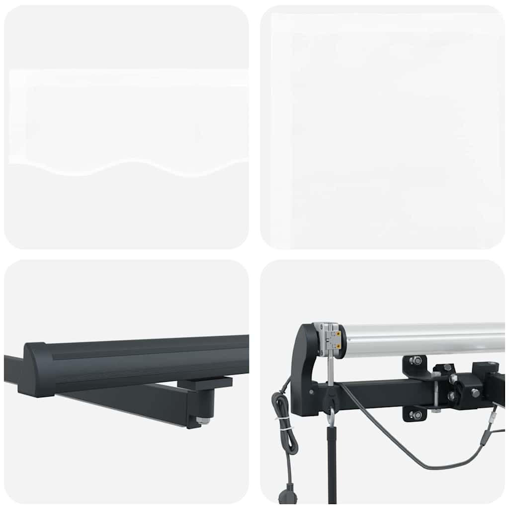Einziehbare Markise mit Weiß 450 x 350 cm Stoff