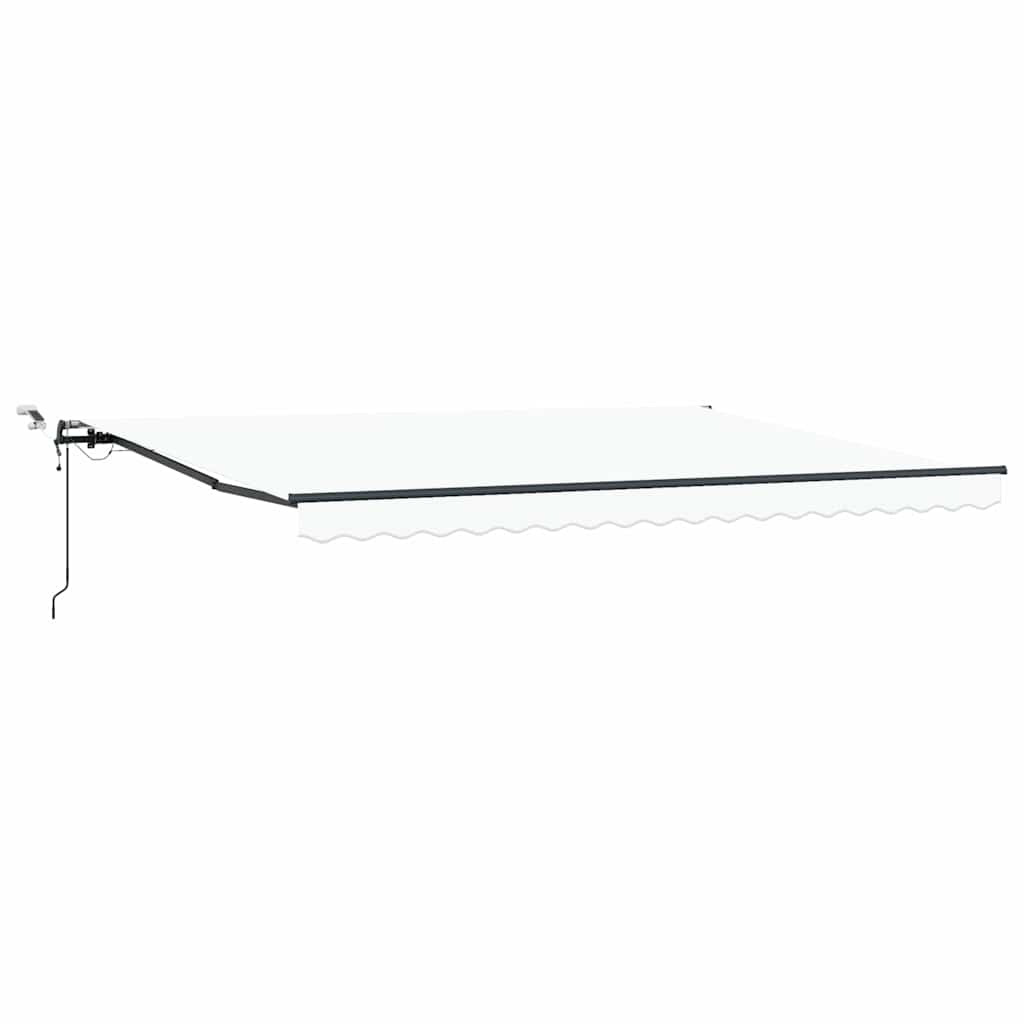 Einziehbare Markise mit Weiß 450 x 350 cm Stoff