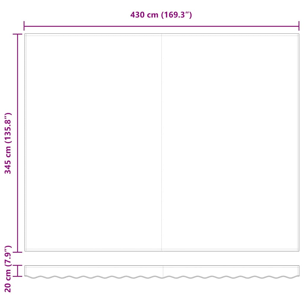 Einziehbare Markise Grün und Gelb 450 x 350 cm Grün und Gelb