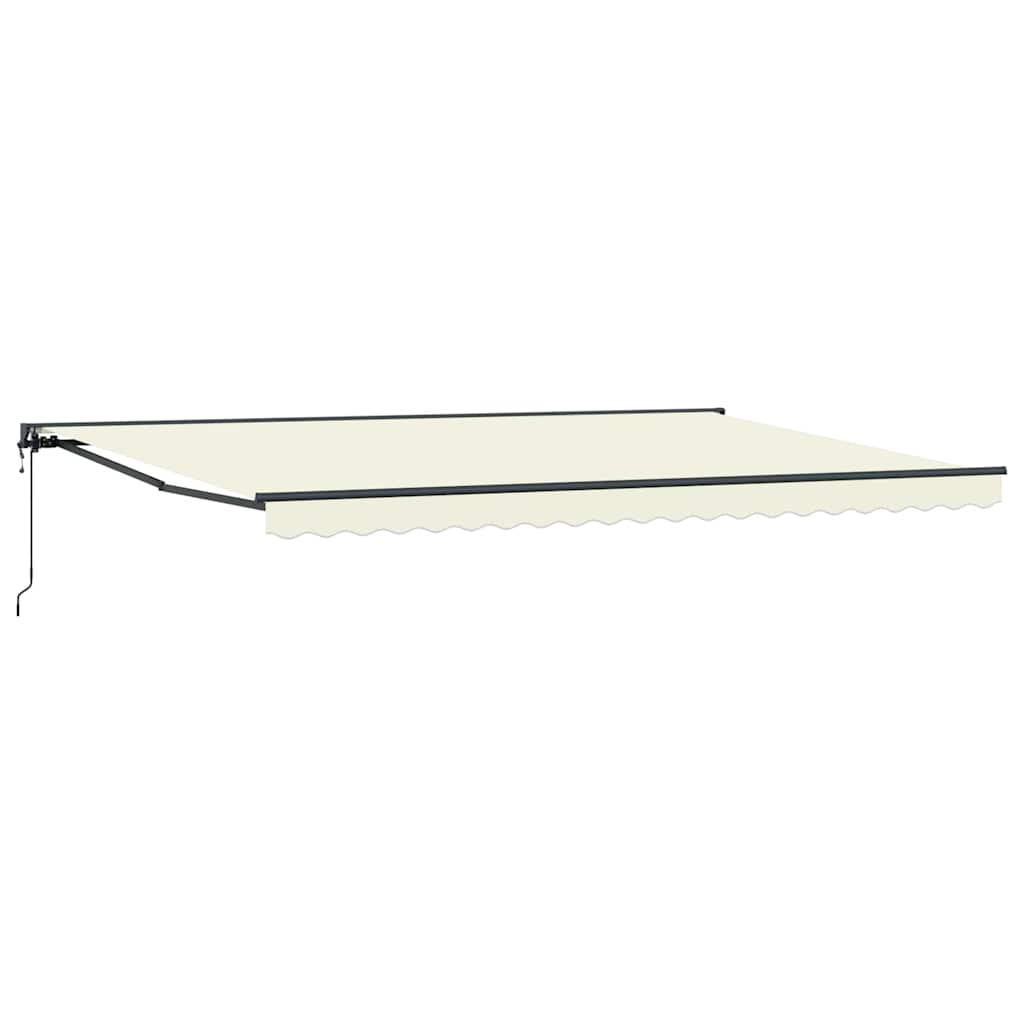Einziehbare Markise Creme 500 x 300 cm Polyester und Metall