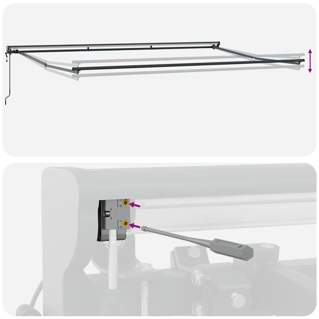Einziehbare Markise Creme 500 x 300 cm Polyester und Metall
