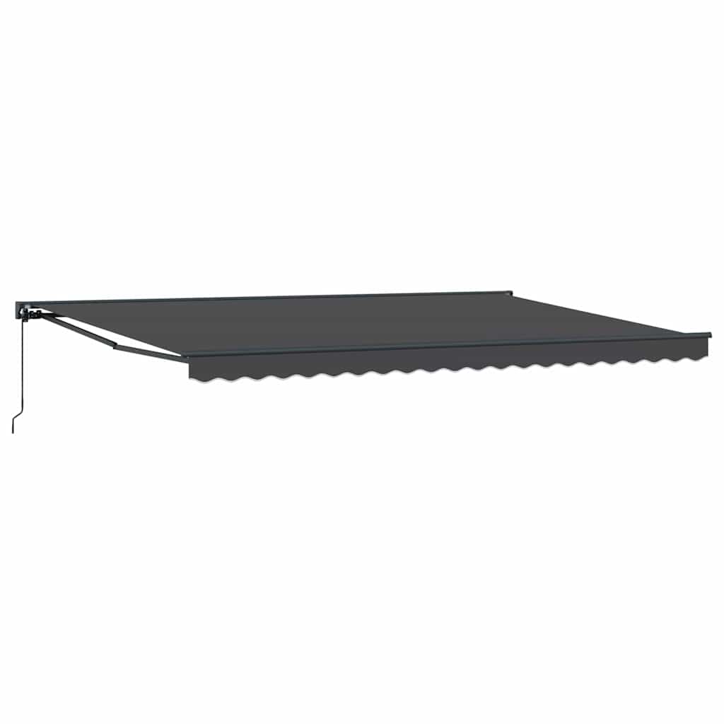 Einziehbare Markise Anthrazit 500 x 300 cm Polyester und Metall