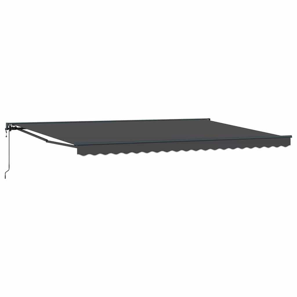 Einziehbare Markise Anthrazit 500 x 300 cm Polyester und Metall