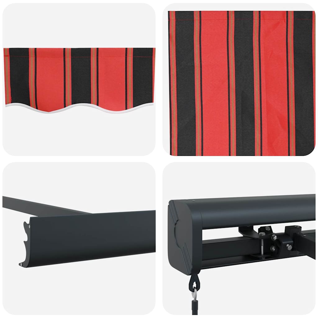 Einziehbare Markise Rot und Schwarz 500 x 300 cm