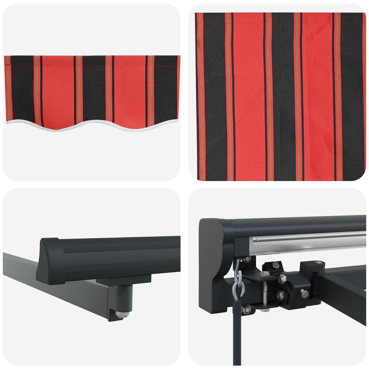Einziehbare Markise Orange und Schwarz 500 x 300 cm