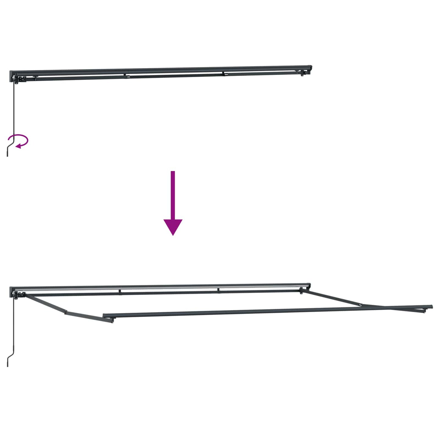 Einziehbare Markise Anthrazit und Weiß 500 x 300 cm