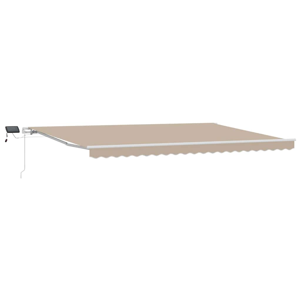 Einziehbare Markise Beige 500 x 300 cm Stoff und Stahl