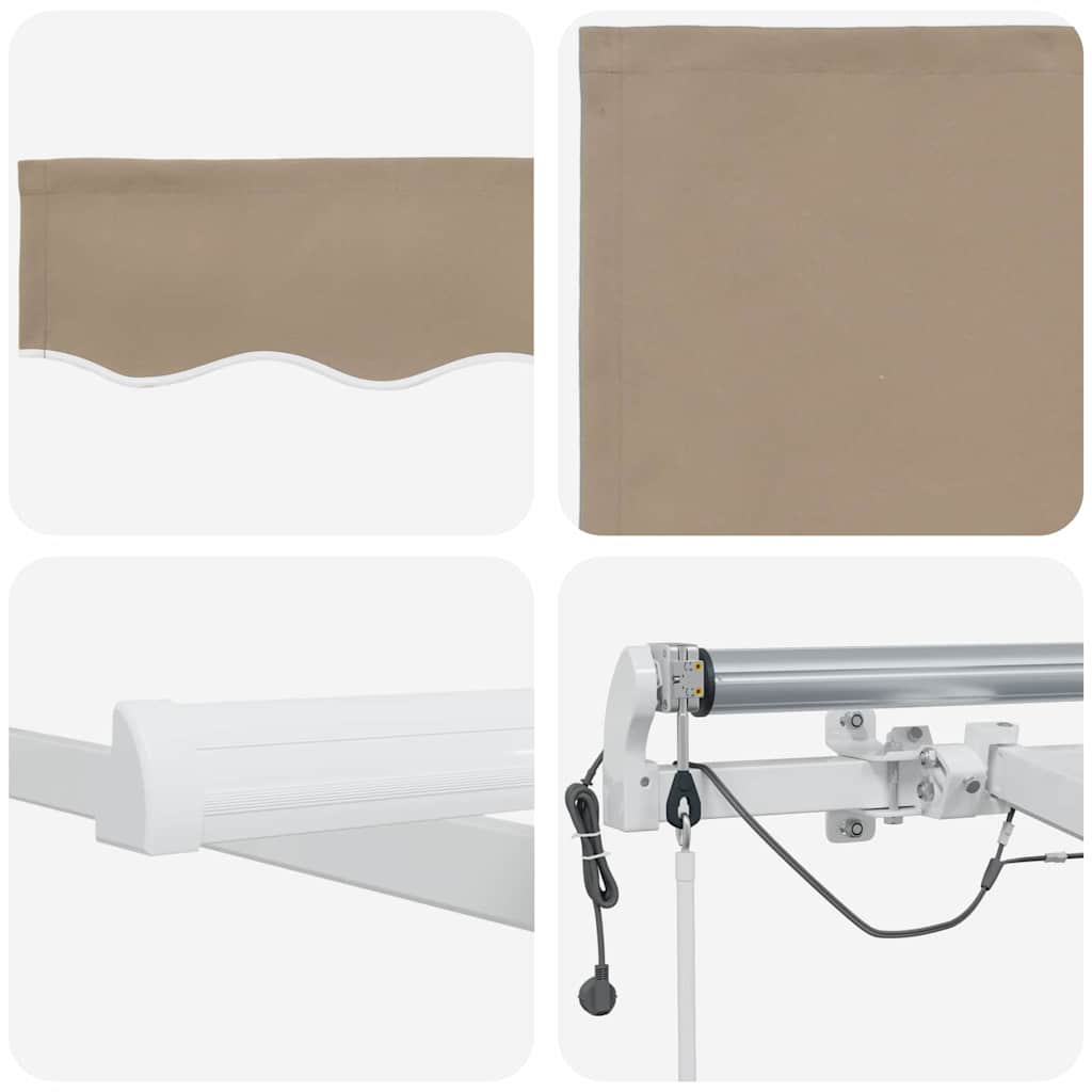 Einziehbare Markise Beige 500 x 300 cm Polyester und Metall