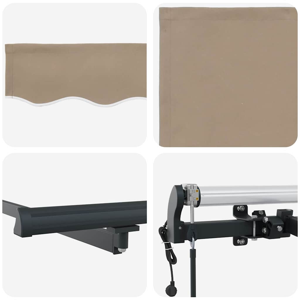 Einziehbare Markise Beige 500 x 300 cm Stoff und Aluminium