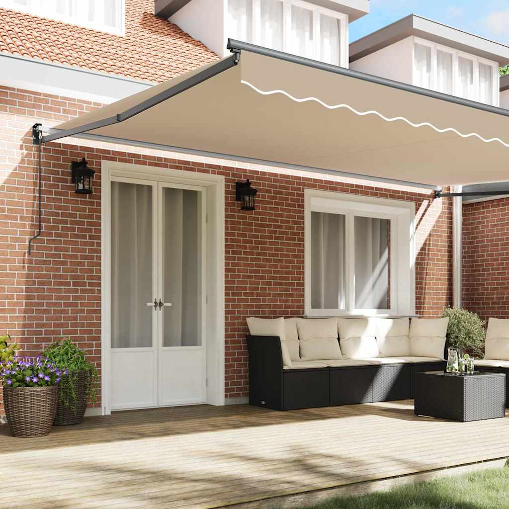 Markise Beige 500 x 300 x 165 cm Polyester und Metall