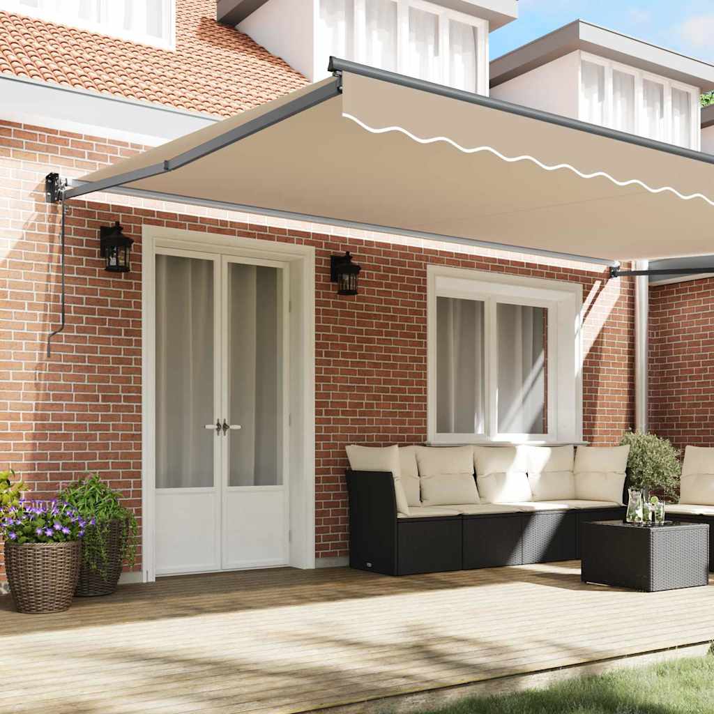 Markise Beige 500 x 300 x 165 cm Polyester und Metall