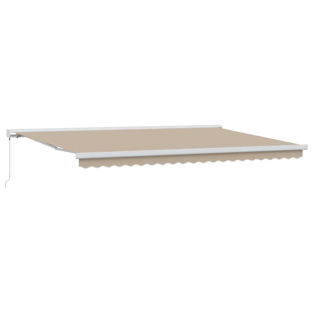 Einziehbare Markise Beige 500 x 300 cm Stoff und Metall