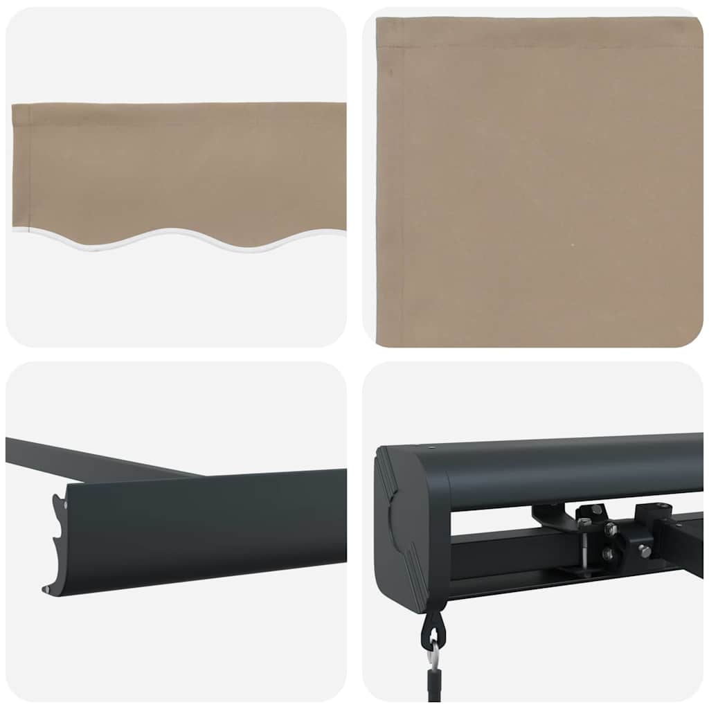 Einziehbare Markise Beige 500 x 300 cm Stoff und Metall