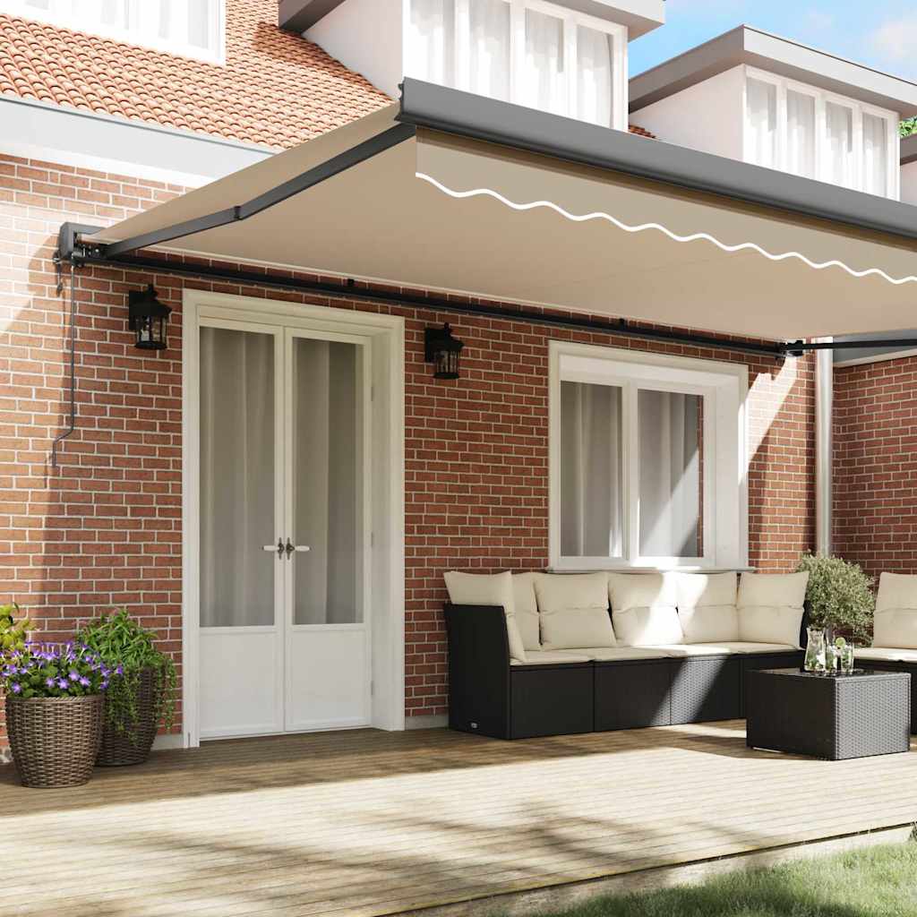 Markise Beige 500 x 300 x 165 cm Polyester und Aluminium