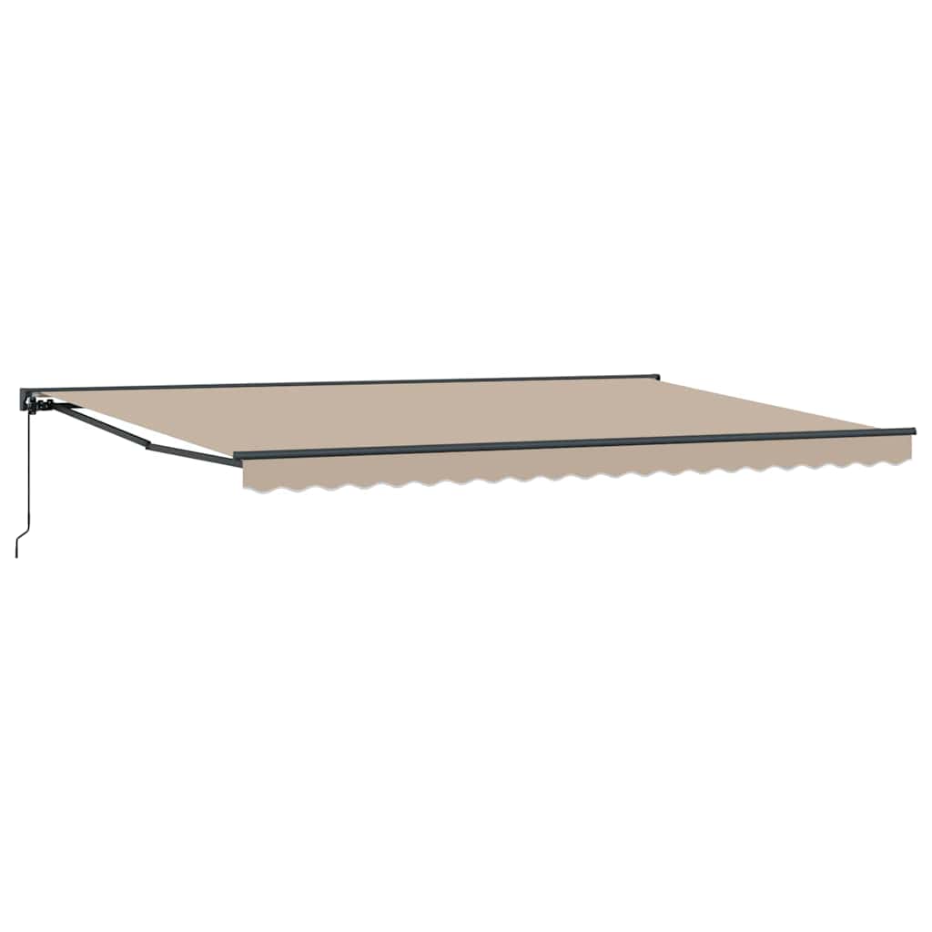 Einziehbare Markise Beige 500 x 300 cm Polyester und Metall