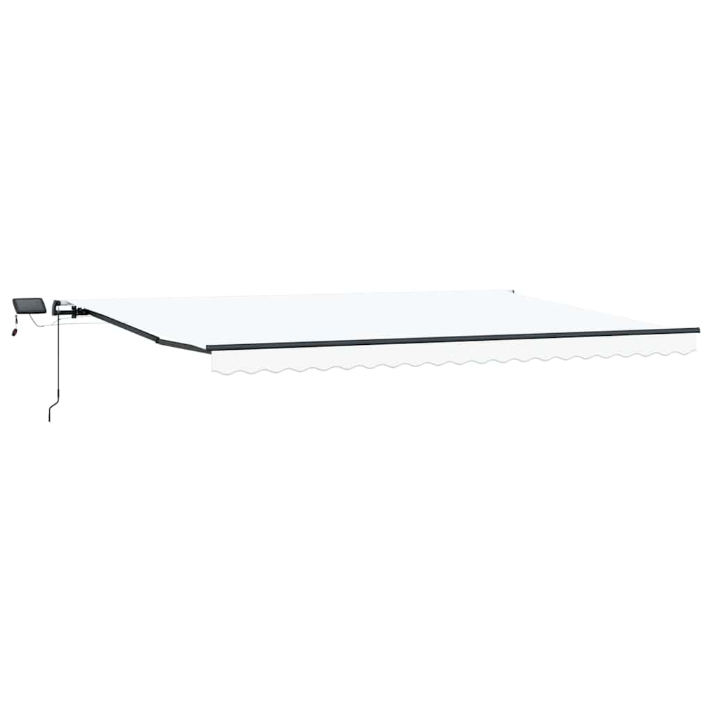 Einziehbare Markise Weiß 500 x 350 cm Stoff