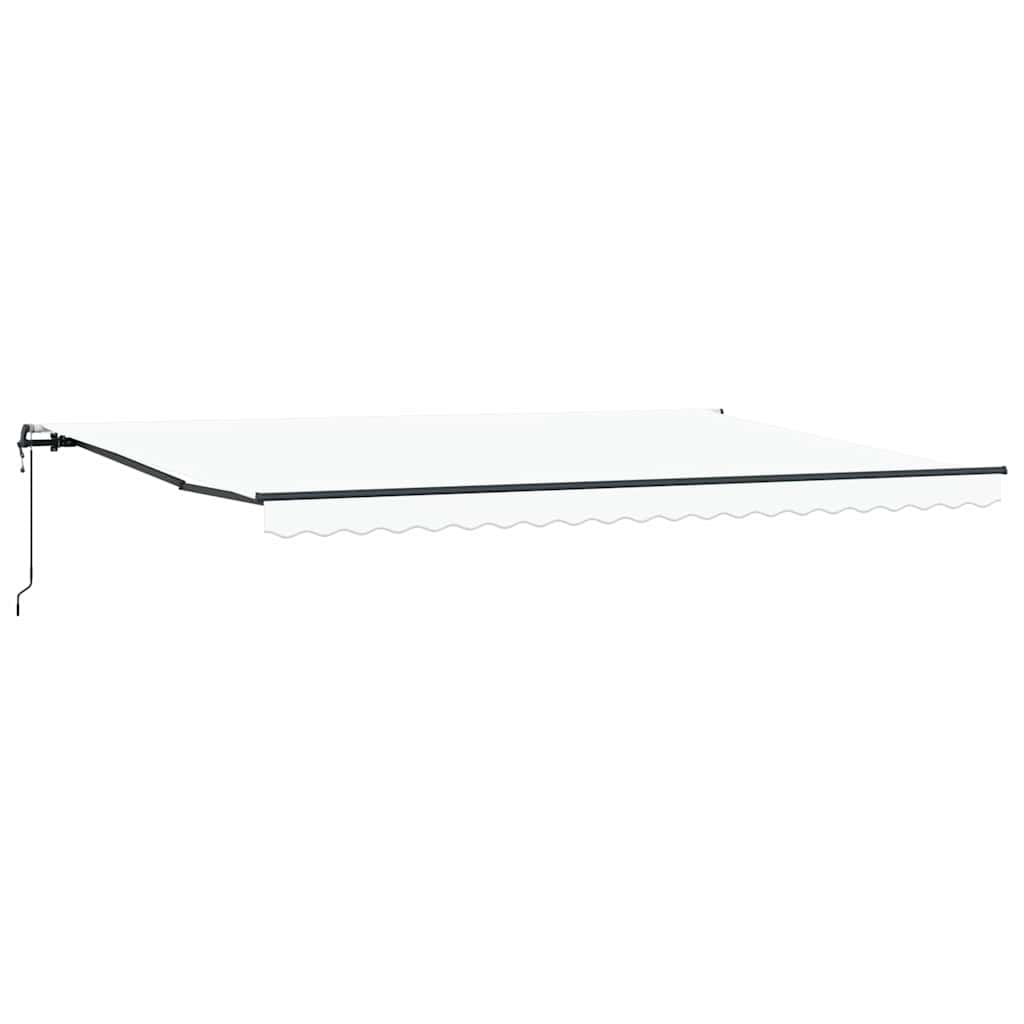 Einziehbare Markise Weiß 500 x 350 cm Stoff und Aluminium