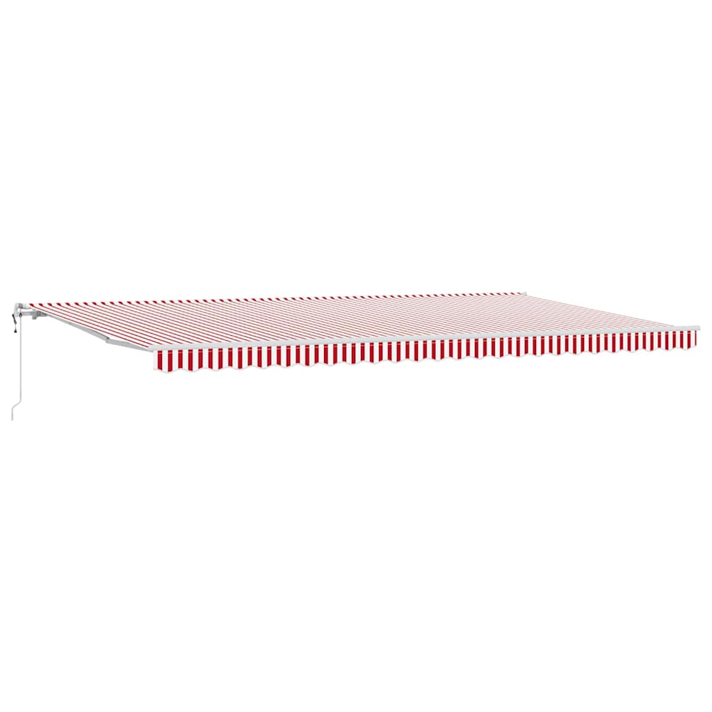 Einziehbare Markise Rot und Weiß 600 x 300 cm Stoff