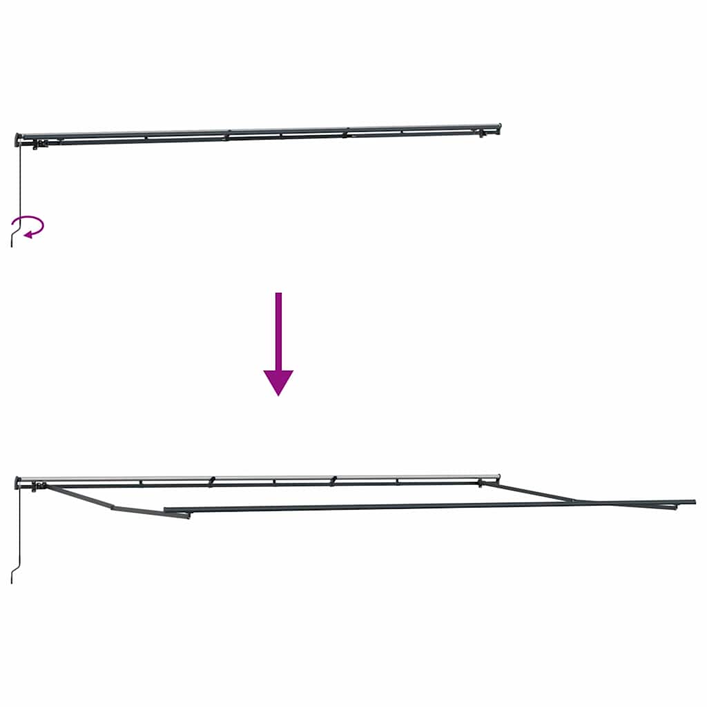 Einziehbare Markise Mehrfarbig 600 x 300 cm Polyester und Stahl