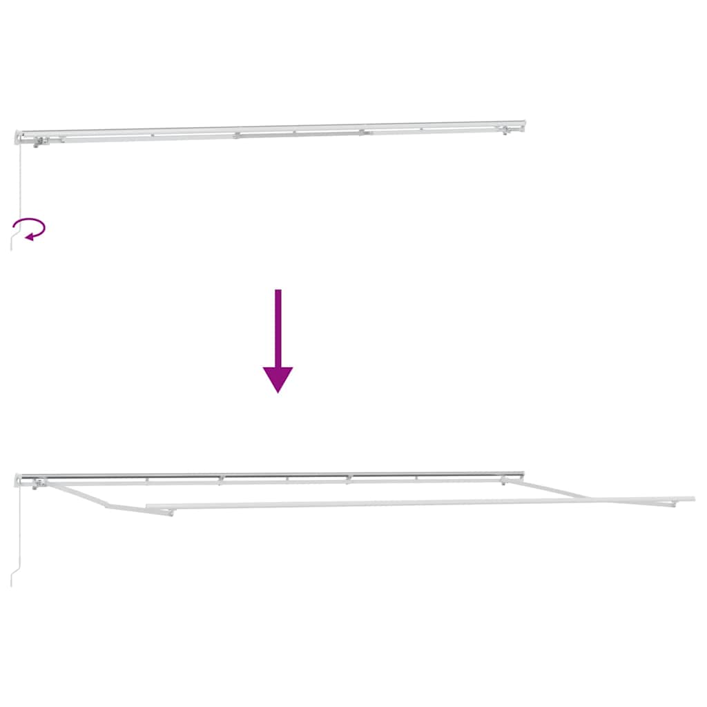 Einziehbare Markise Weiß 600 x 300 cm Polyester und Aluminium