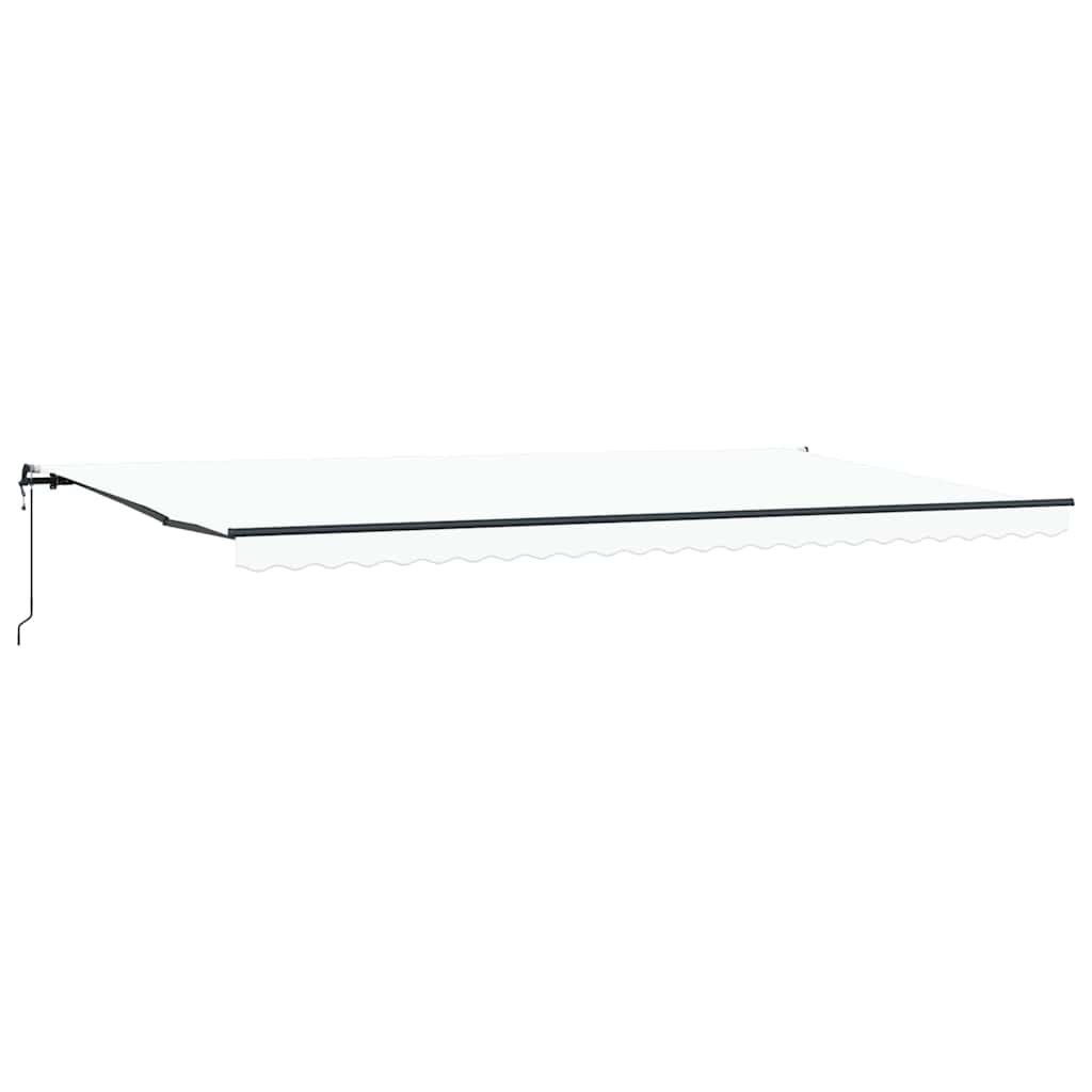 Einziehbare Markise Weiß 600 x 300 cm Stoff und Aluminium