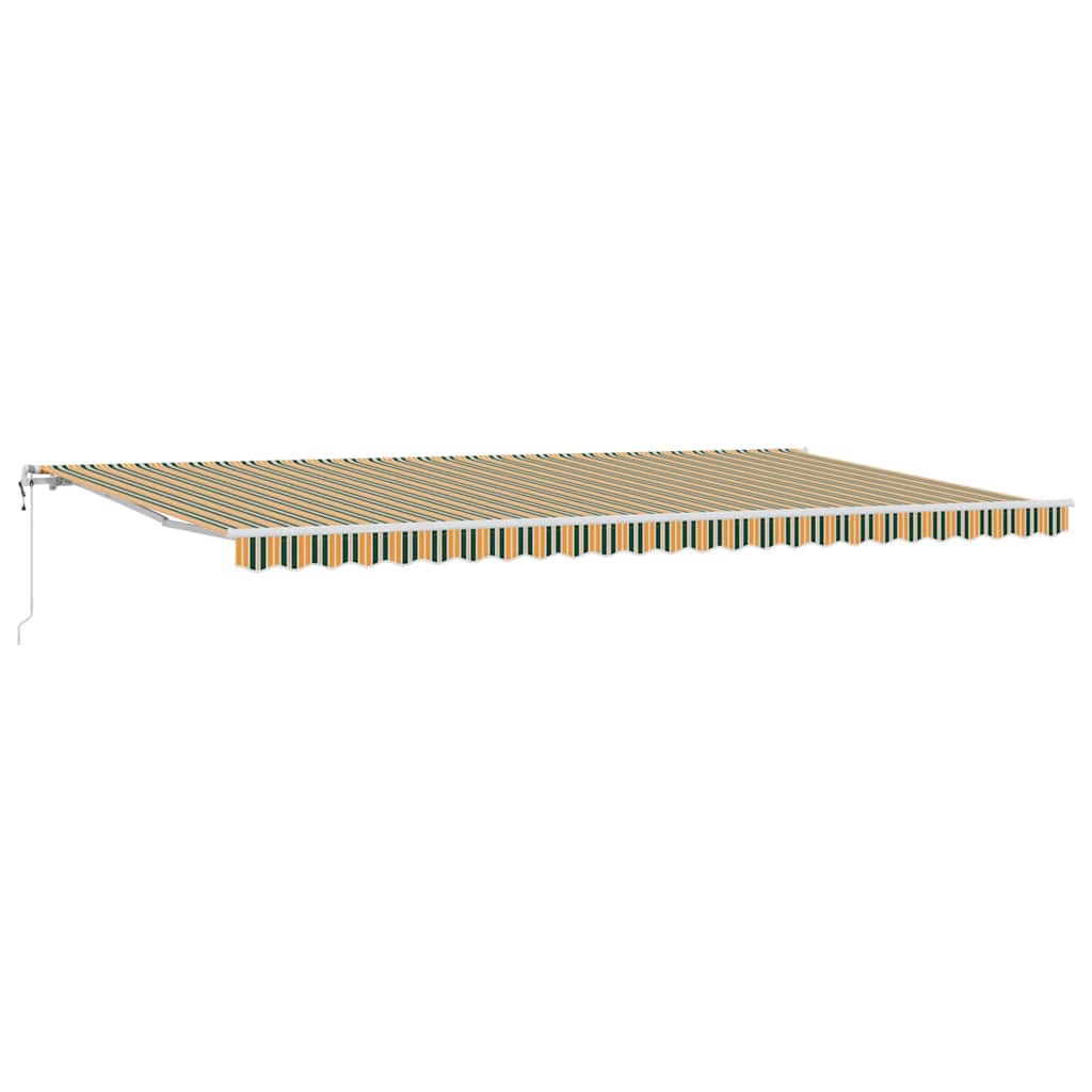 Einziehbare Markise Grün und Gelb 600 x 300 cm Stoff